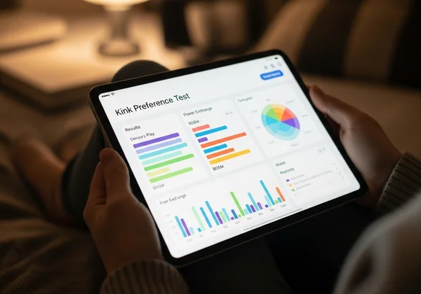 Person nimmt an einem digitalen Kink-Präferenztest teil