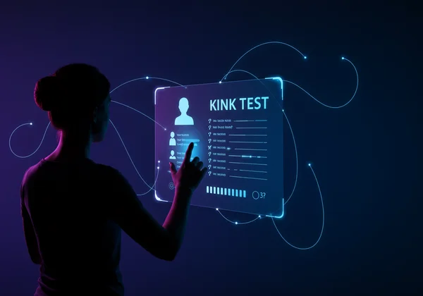 Person discovering self with online kink test interface