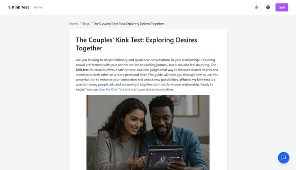 The Couples' Kink Test: Exploring Desires Together
