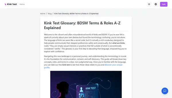 Kink Test Glossary: BDSM Terms & Roles A-Z Explained