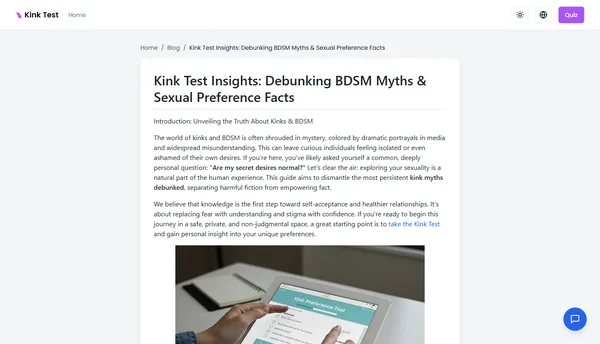 Kink Test Insights: Debunking BDSM Myths & Sexual Preference Facts