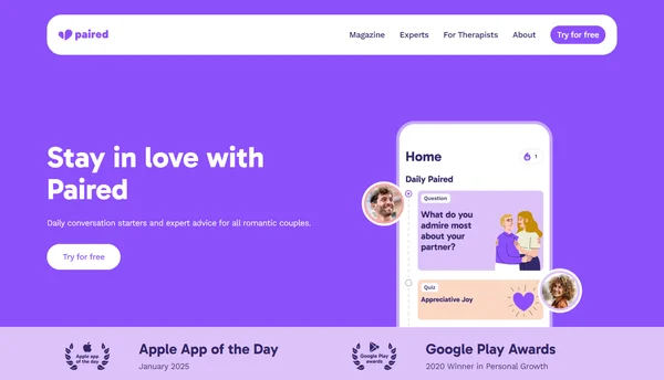 Paired: Couples Relationship App