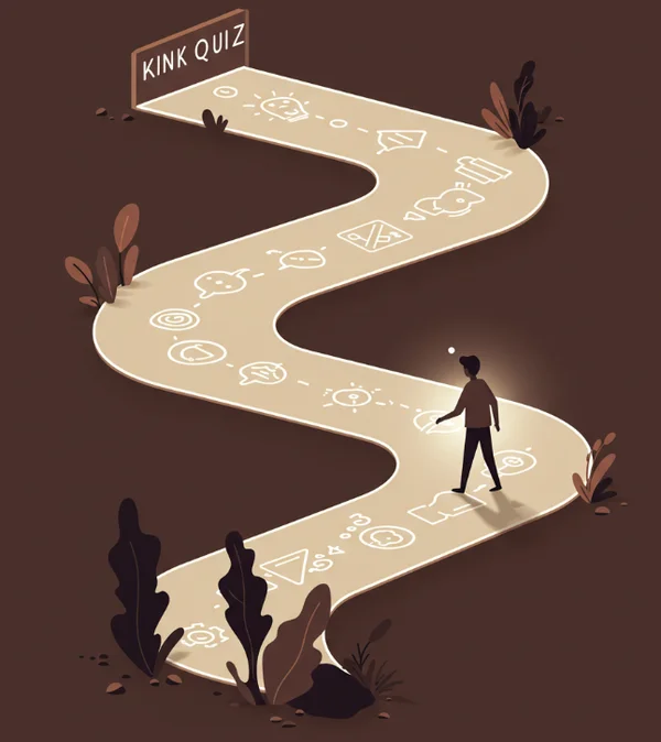 Illustration of a kink quiz guiding self-reflection