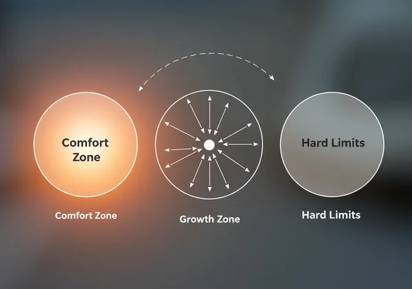 Concentric circles representing comfort zones and boundaries.