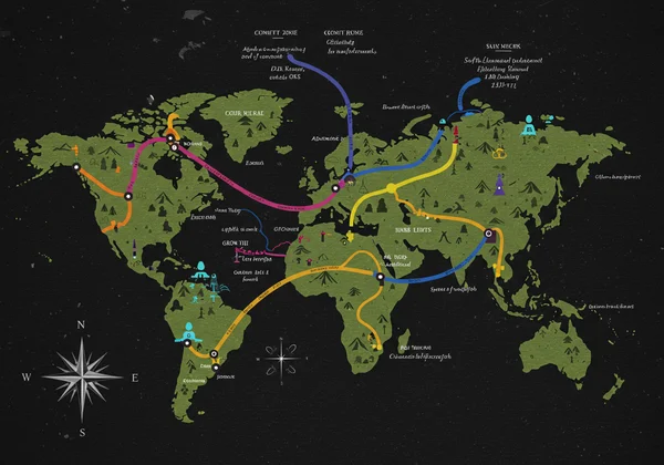 A stylized map showing different areas of sexual preference.