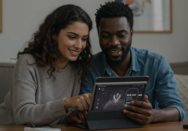Couple exploring desires together with a digital kink test