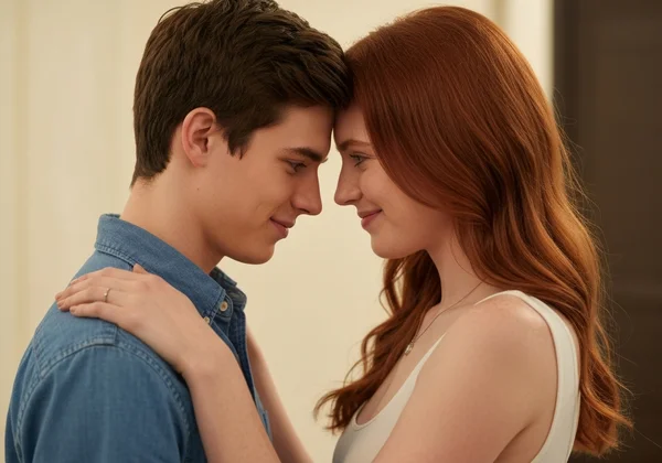 Two people cuddling in a warm blanket after a scene