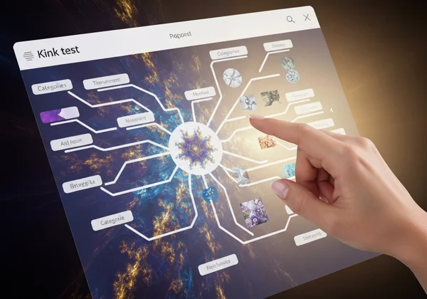 Person exploring desires through a digital kink test map