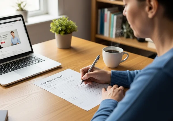 Person completing self assessment form